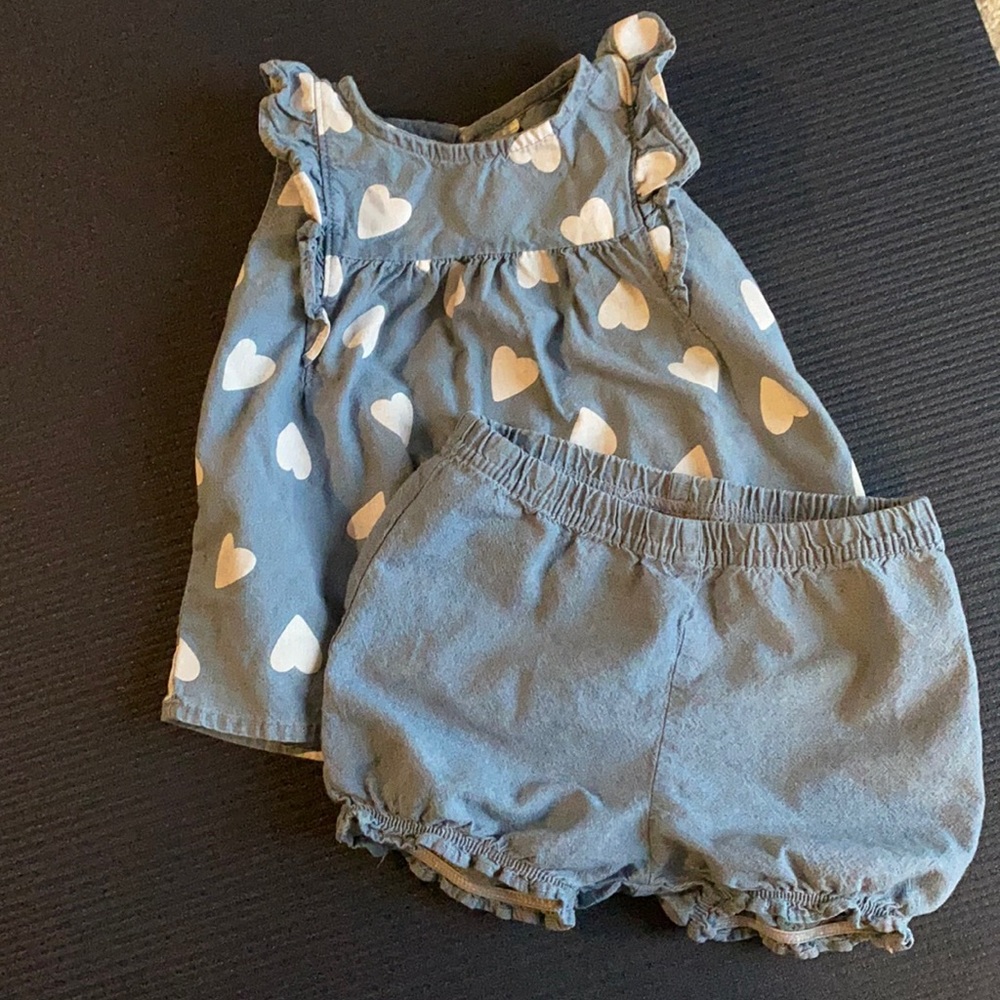 Denim short set
